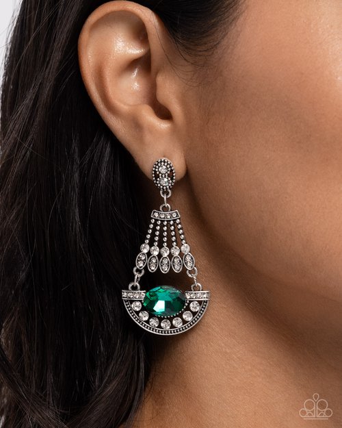 Complimentary Chandelier - Green - Paparazzi Earring Image