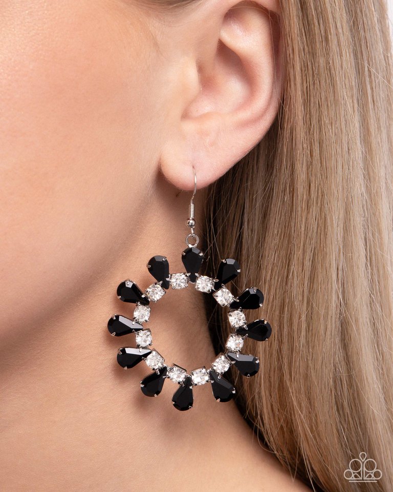 Wreathed Wish - Black - Paparazzi Earring Image