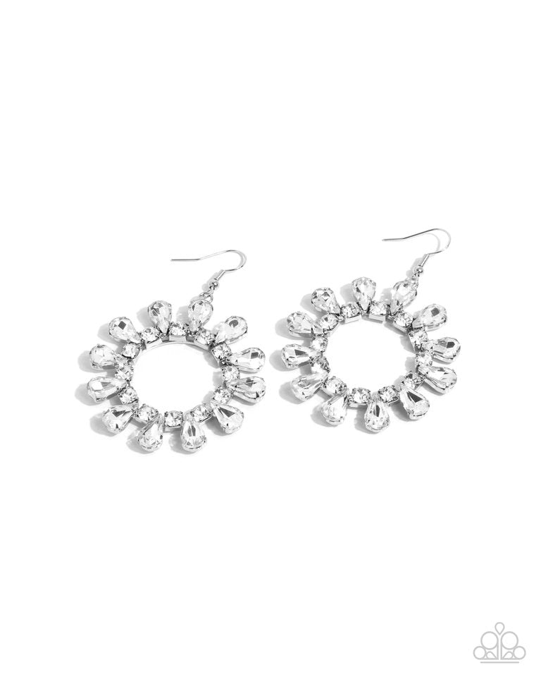 Wreathed Wish - White - Paparazzi Earring Image