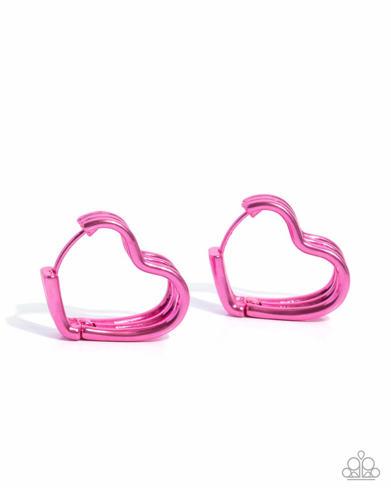 Memorable Love - Pink - Paparazzi Earring Image