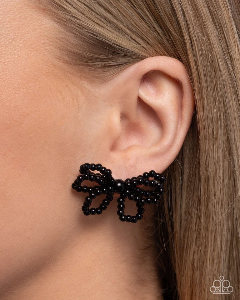 Opera Fanatic - Black - Paparazzi Earring Image