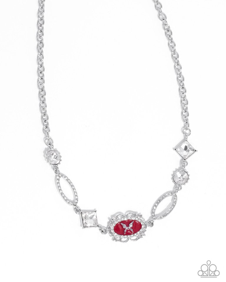 Aerial Approval - Red - Paparazzi Necklace Image