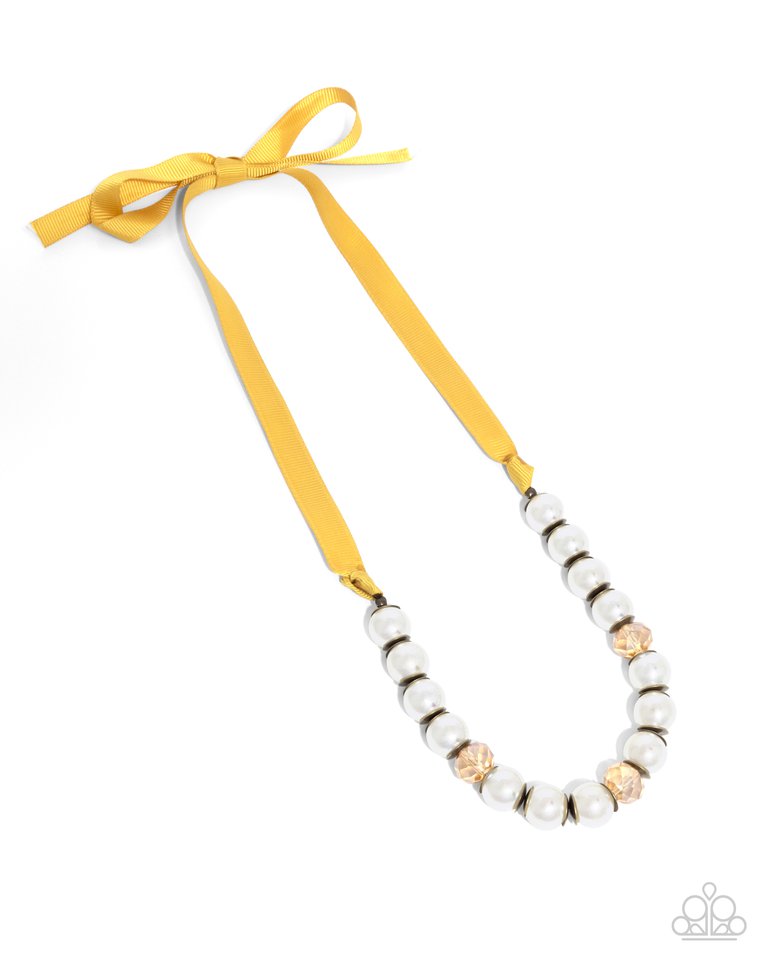 Exclusive Ease - Yellow - Paparazzi Necklace Image