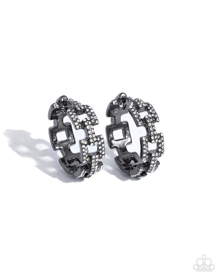 Geometric Glimpse - Black - Paparazzi Earring Image