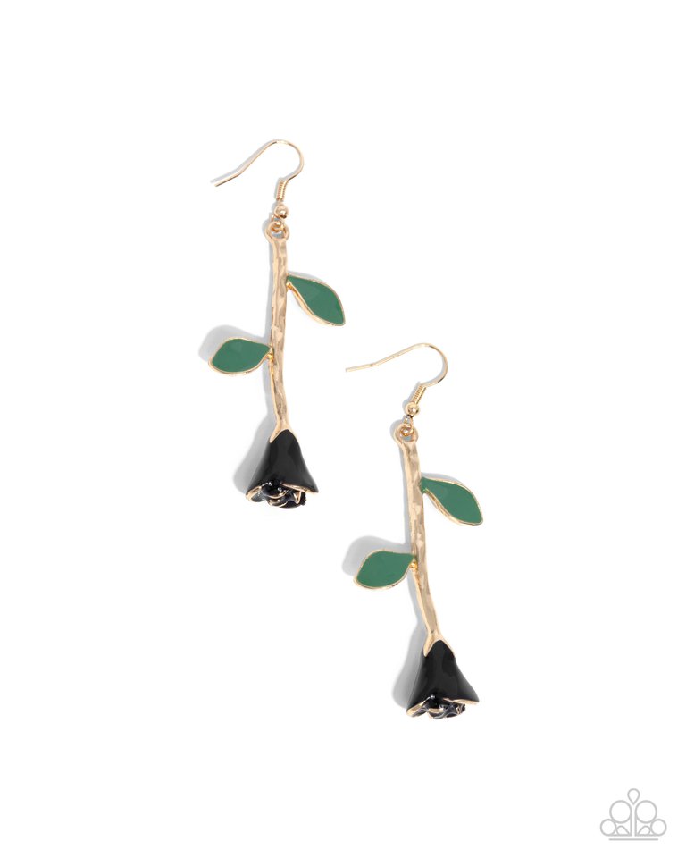 Rose Reality - Black - Paparazzi Earring Image