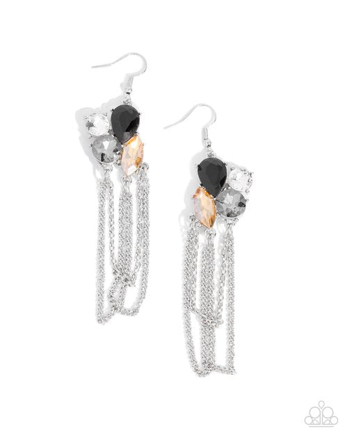 Decadent Distance - Black - Paparazzi Earring Image