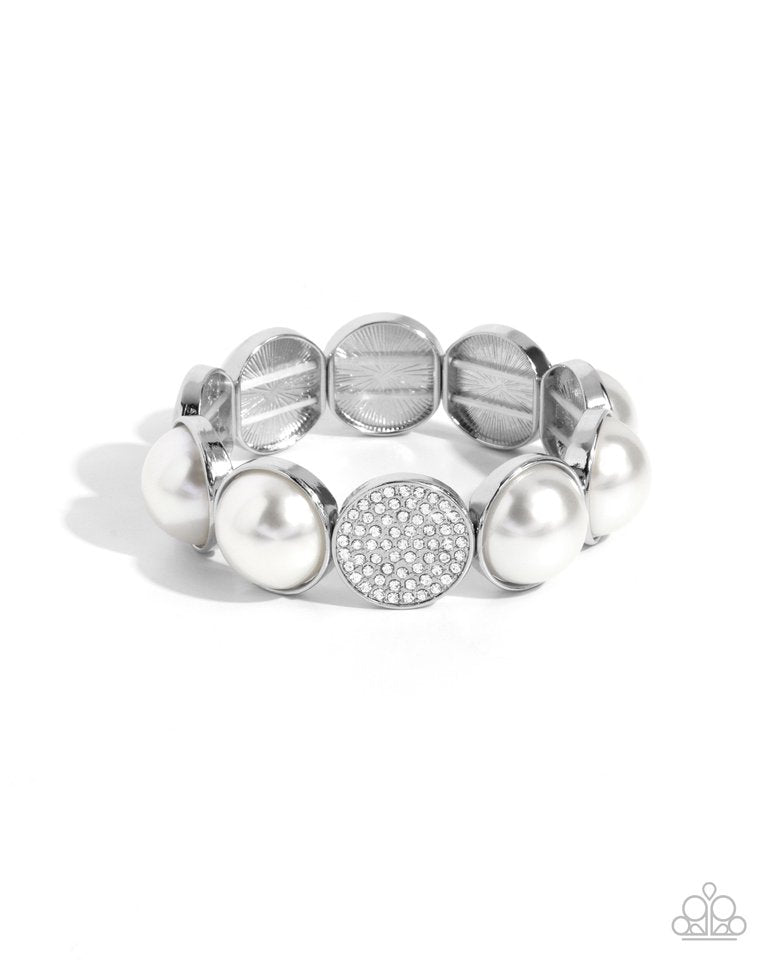 Believable Bling - White - Paparazzi Bracelet Image