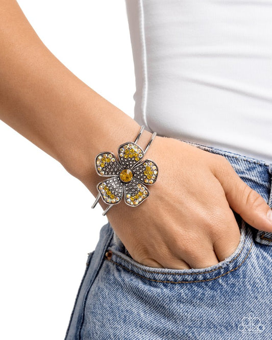 Bedazzled Bloom - Yellow - Paparazzi Bracelet Image