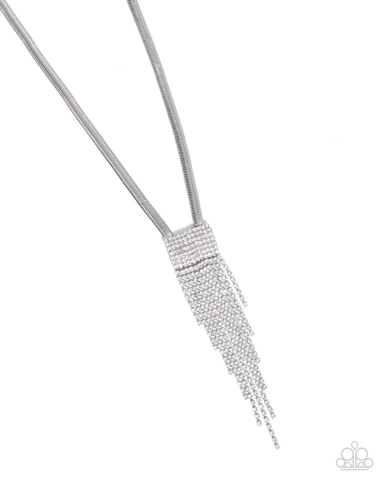 Straighten Up - White - Paparazzi Necklace Image