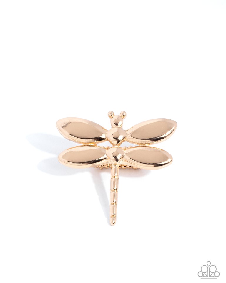 Durable Dragonfly - Gold - Paparazzi Ring Image