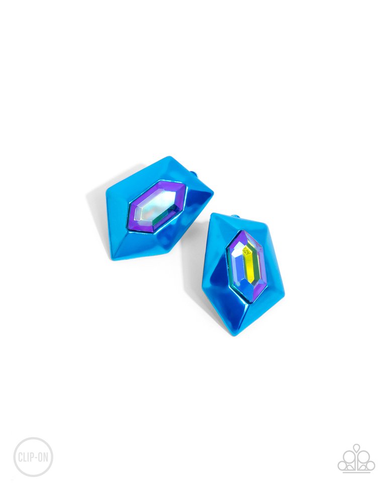 Dauntless Detail - Blue - Paparazzi Earring Image