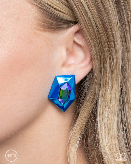 Dauntless Detail - Blue - Paparazzi Earring Image