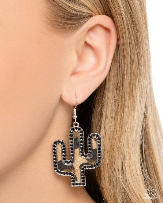 Western Worth - Black - Paparazzi Earring Image