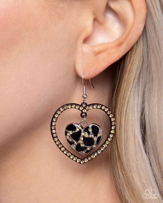 Leopard Love - Black - Paparazzi Earring Image