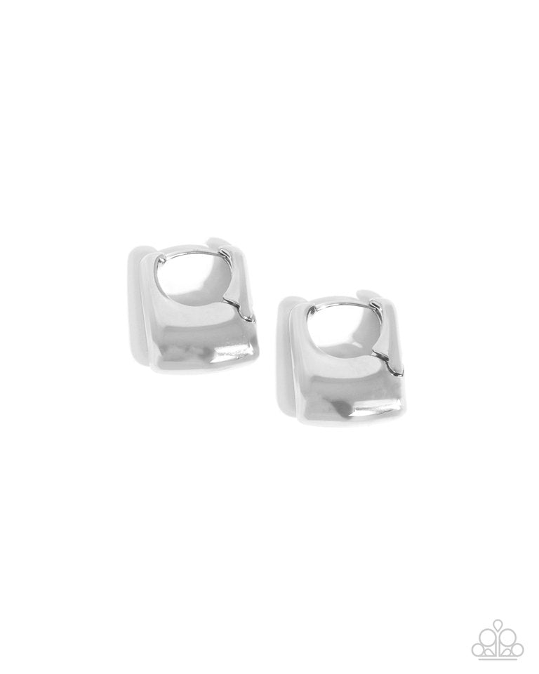 Square Symmetry - Silver - Paparazzi Earring Image