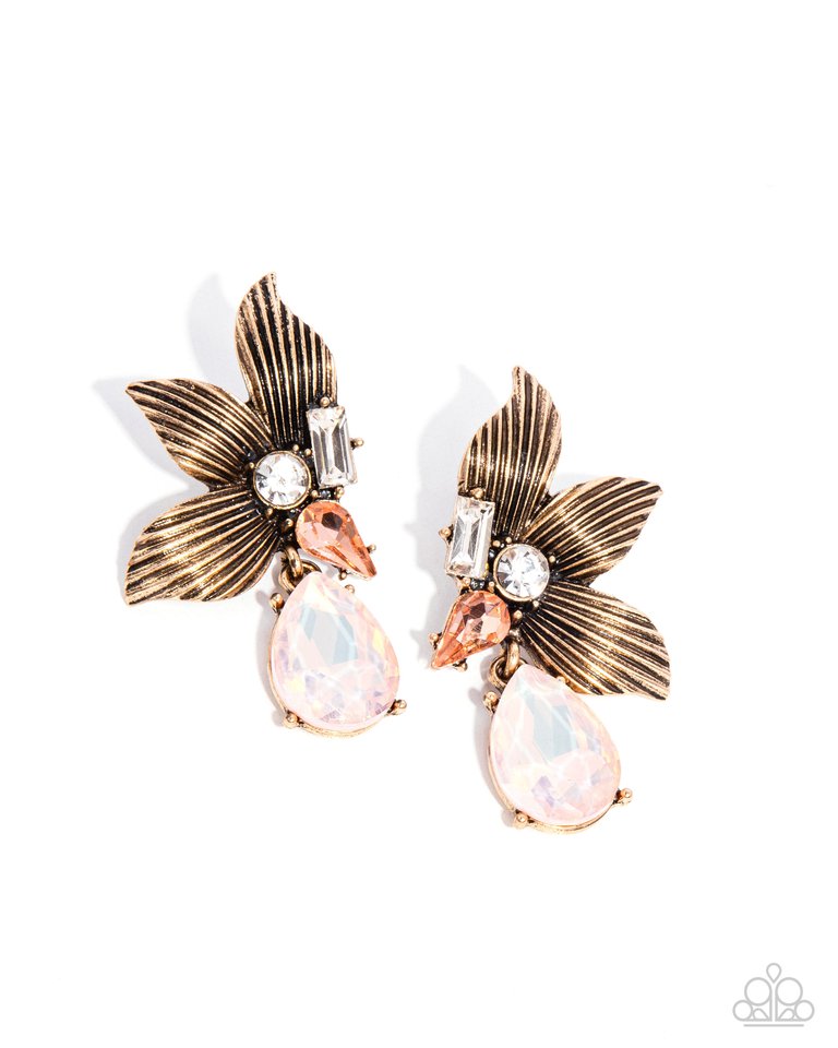 Showstopping Symphony - Orange - Paparazzi Earring Image