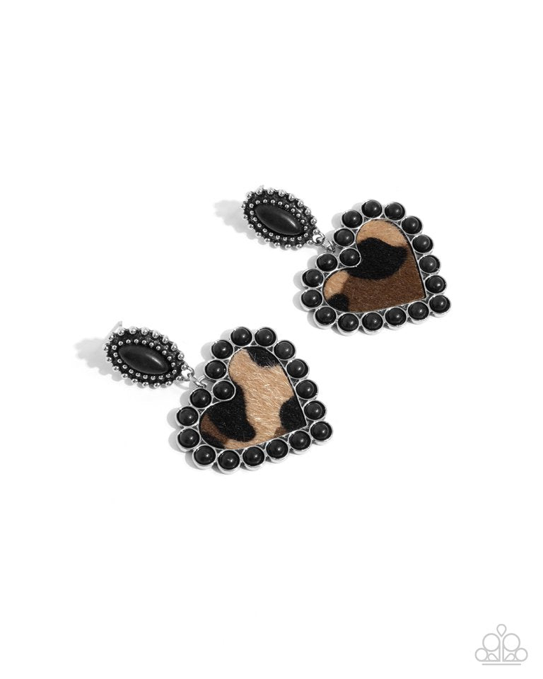 Whimsical Wrangler - Black - Paparazzi Earring Image