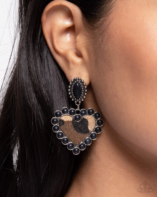 Whimsical Wrangler - Black - Paparazzi Earring Image