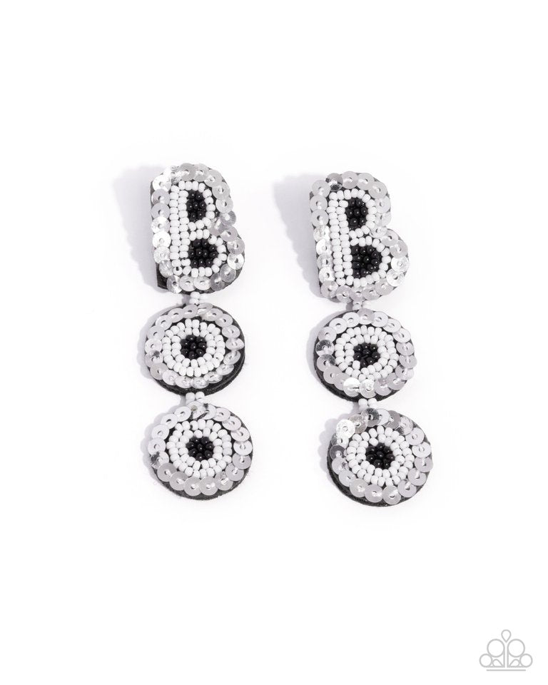 Halloween Bash - White - Paparazzi Earring Image