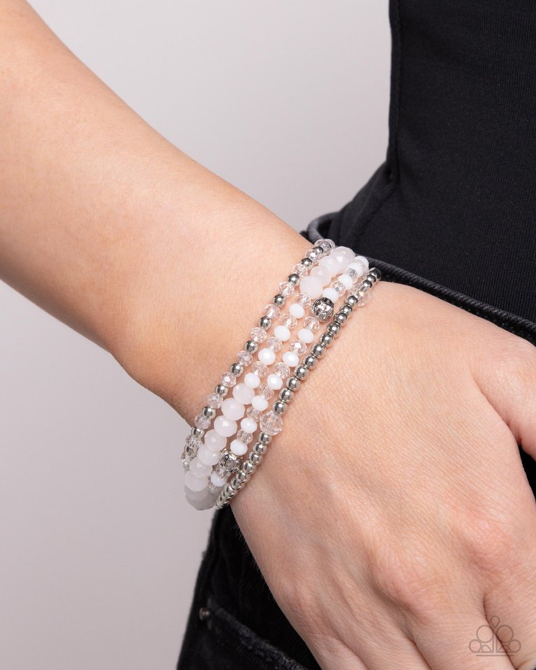 Ringing Endorsement - White - Paparazzi Bracelet Image