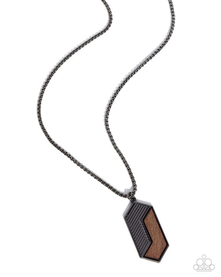 WOODWORK Study - Black - Paparazzi Necklace Image