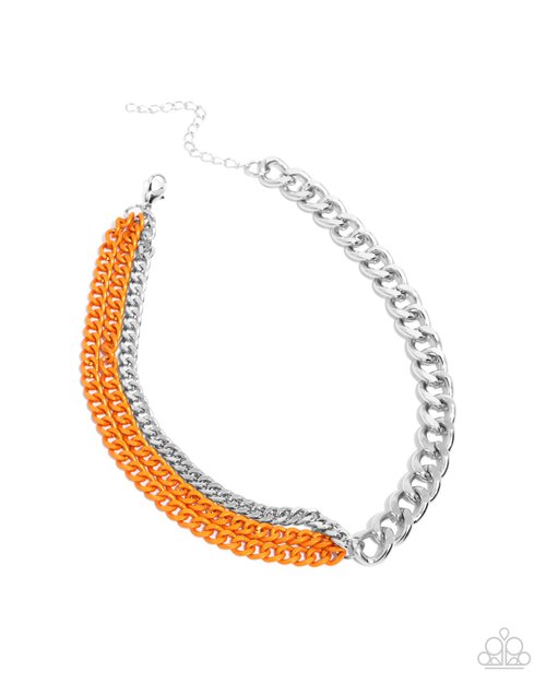 Tinted Tension - Orange - Paparazzi Necklace Image