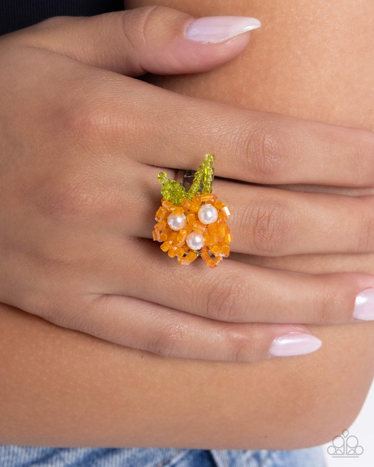 Pearl Priority - Orange - Paparazzi Ring Image