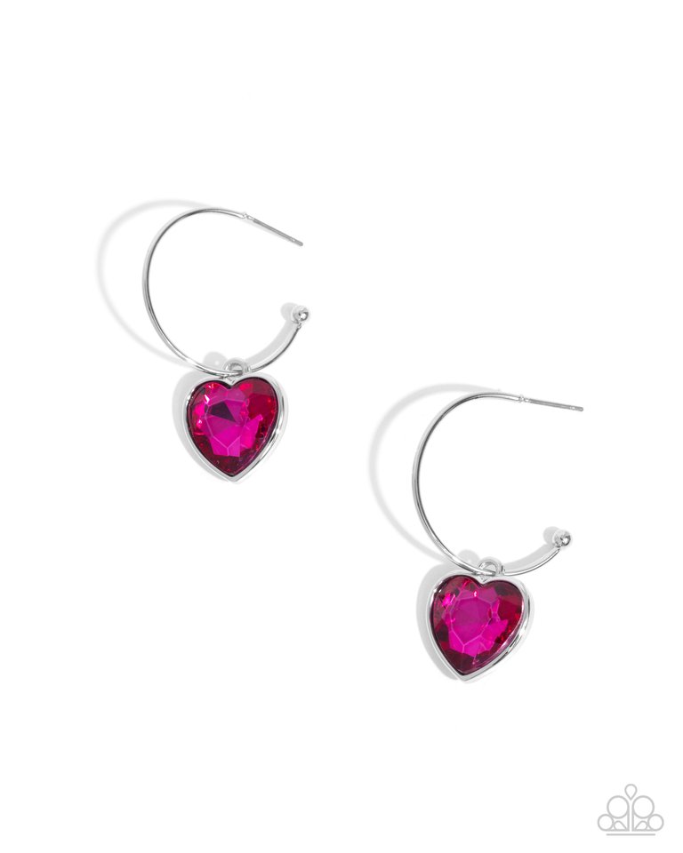 Diamond of the Night - Pink - Paparazzi Earring Image