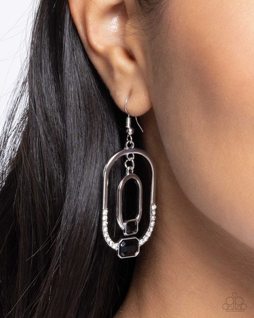 Matching Magic - Black - Paparazzi Earring Image