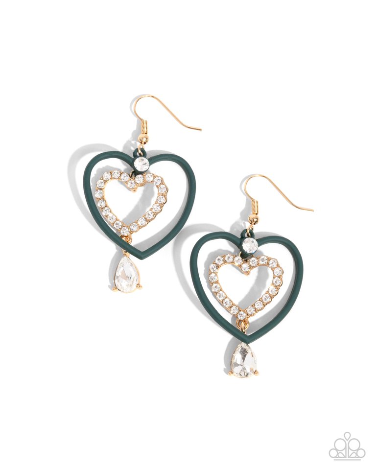 Soft and Sweet - Green - Paparazzi Earring Image