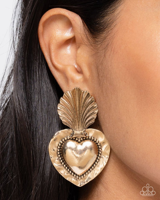 Mythical Moment - Gold - Paparazzi Earring Image