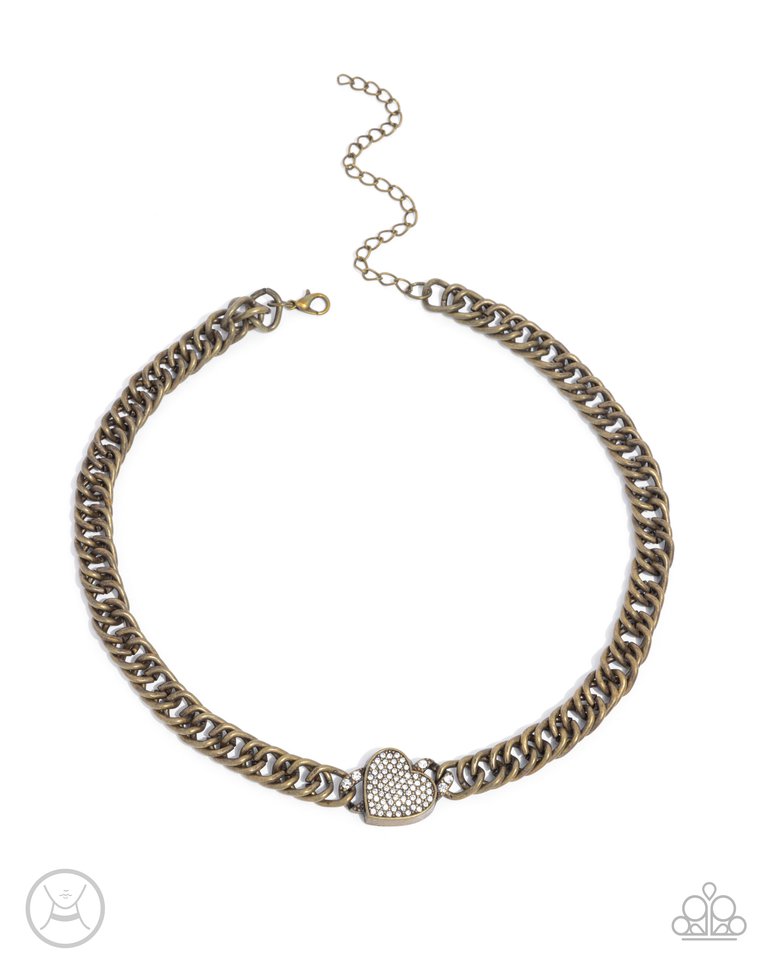 Endearing Edge - Brass - Paparazzi Necklace Image