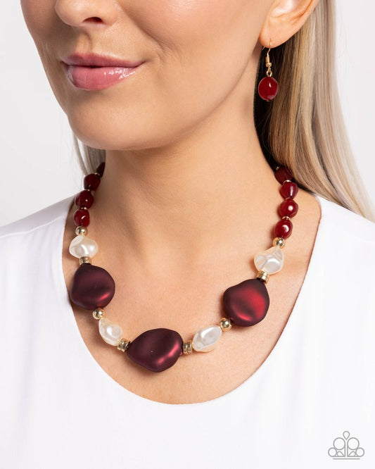 Forever Feature - Red - Paparazzi Necklace Image