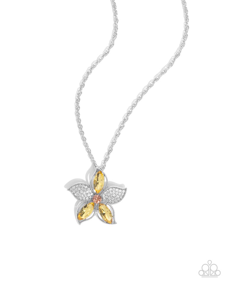 Favorite Flower - Yellow - Paparazzi Necklace Image