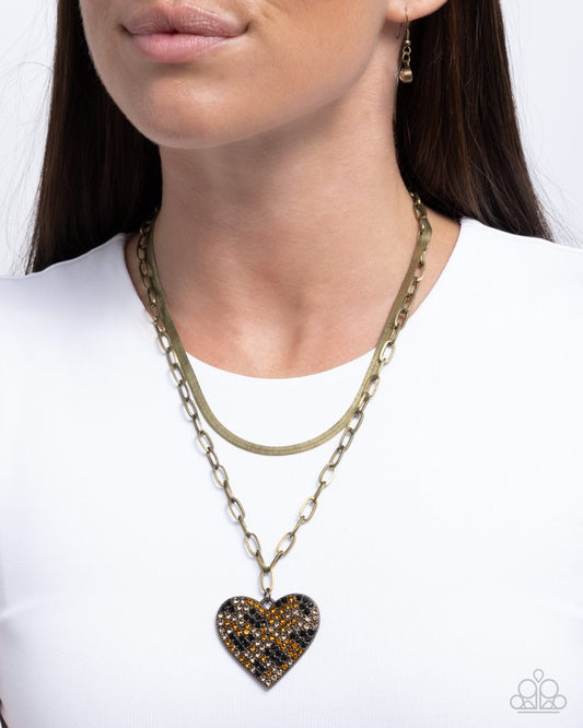 Cheetah Class - Brass - Paparazzi Necklace Image