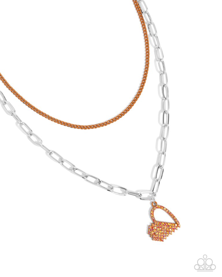 Love Comes and Goes... - Orange - Paparazzi Necklace Image