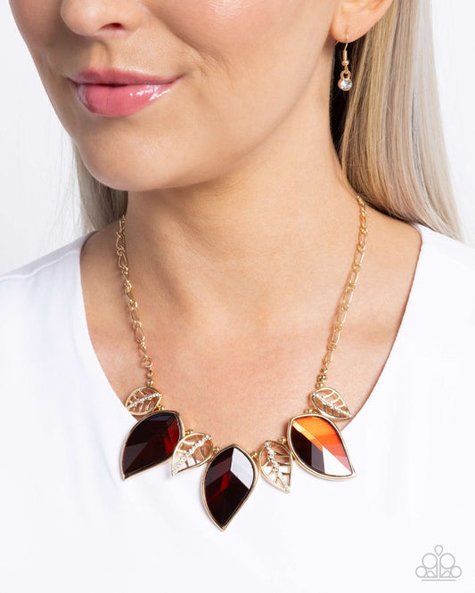 Leafy Leader - Brown - Paparazzi Necklace Image