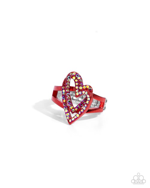 Hybrid Heart - Red - Paparazzi Ring Image