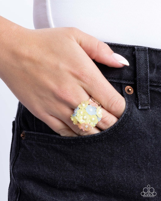 Corsage Celebration - Yellow - Paparazzi Ring Image