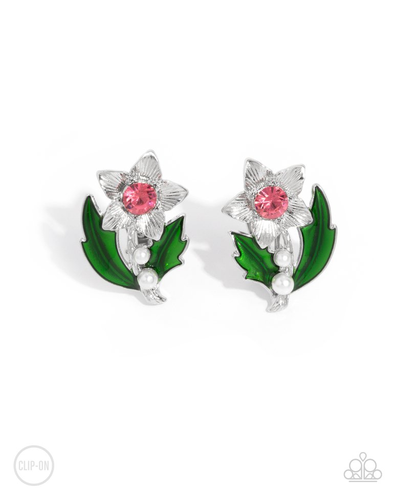 Gardening Guest - Pink - Paparazzi Earring Image