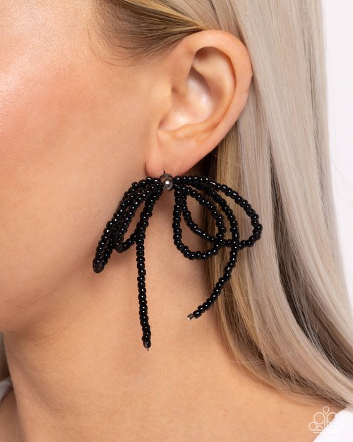 Sophisticated Sprinkle - Black - Paparazzi Earring Image