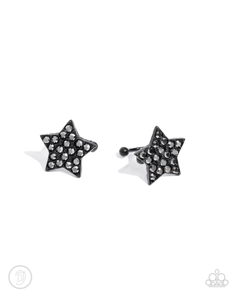 Stellar Skill - Black - Paparazzi Earring Image