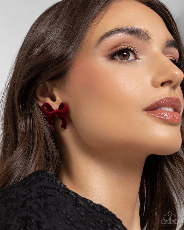 Dapper Dedication - Red - Paparazzi Earring Image