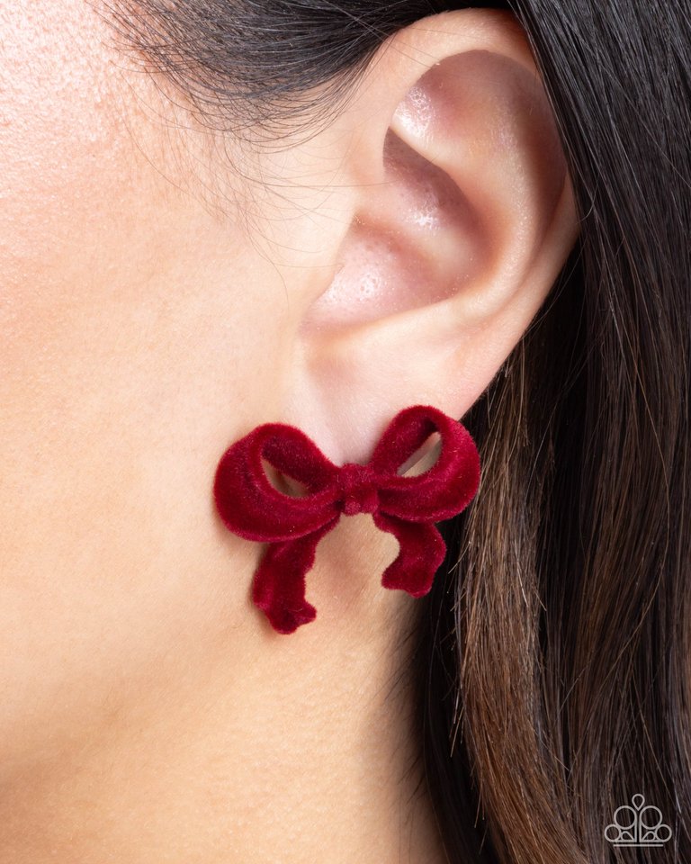 Dapper Dedication - Red - Paparazzi Earring Image