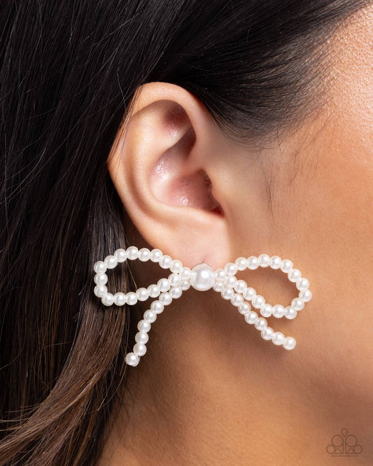 Better Ballerina - White - Paparazzi Earring Image