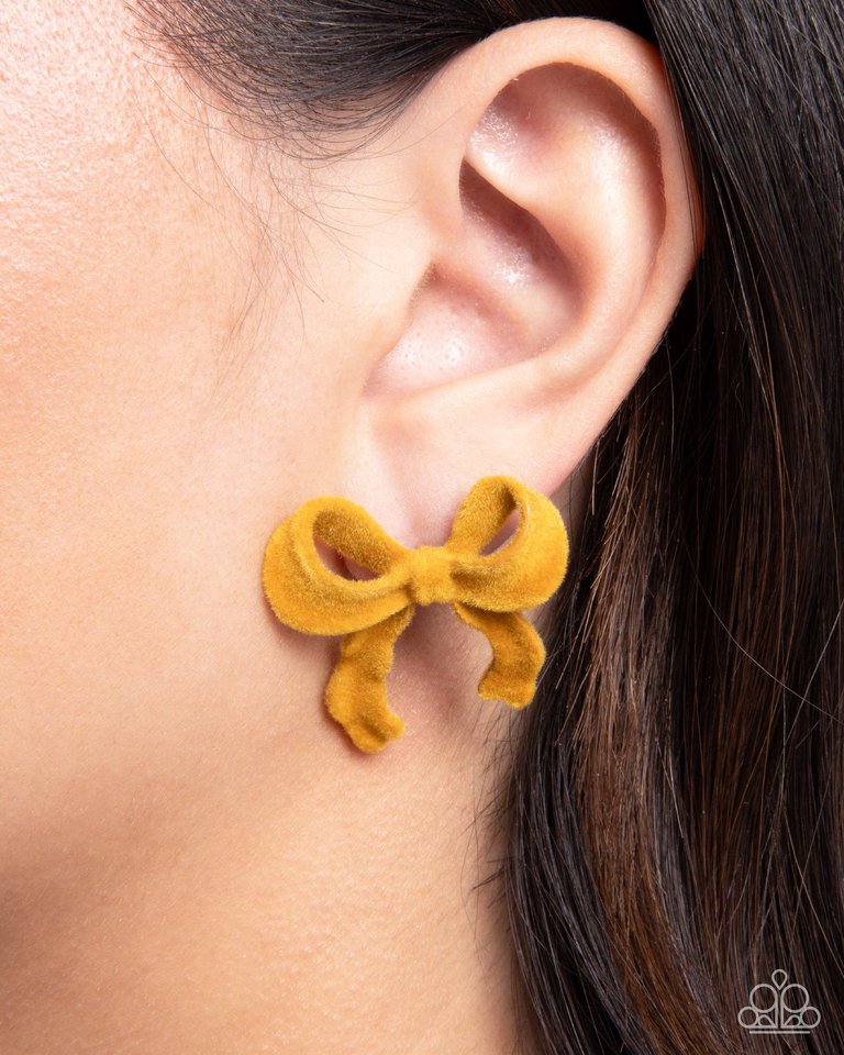 Dapper Dedication - Yellow - Paparazzi Earring Image