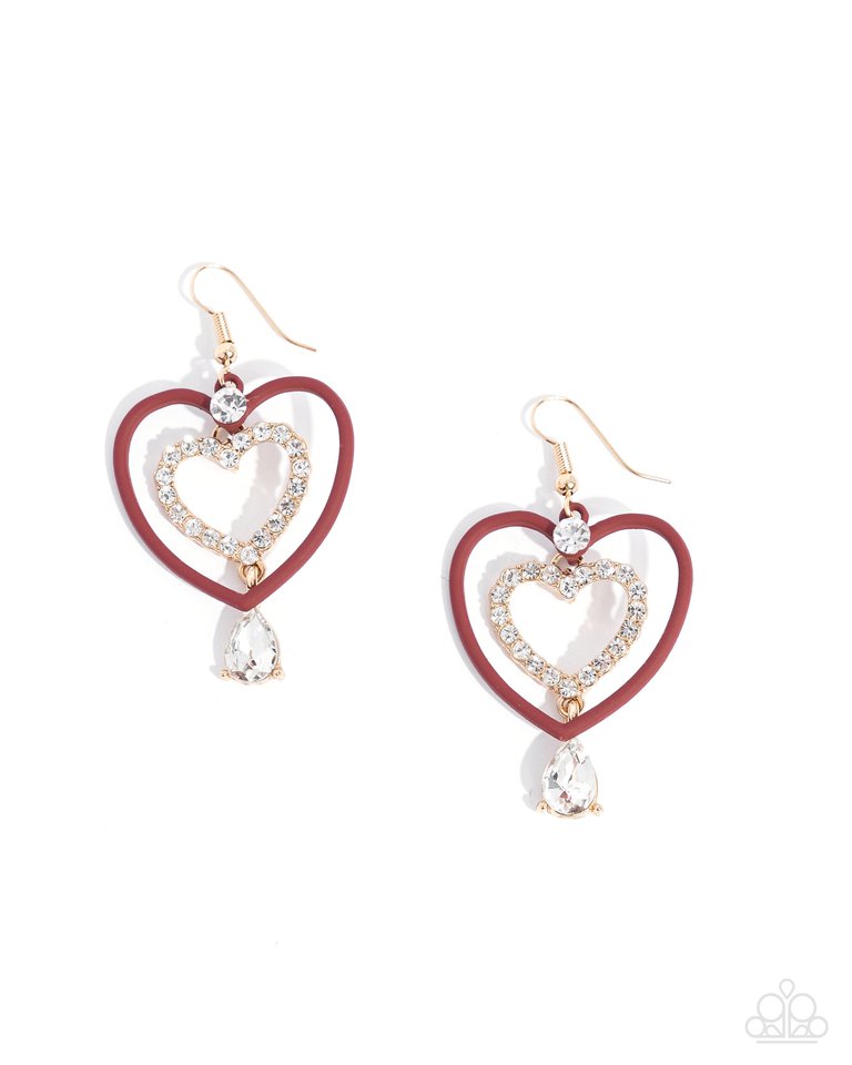 Soft and Sweet - Red - Paparazzi Earring Image