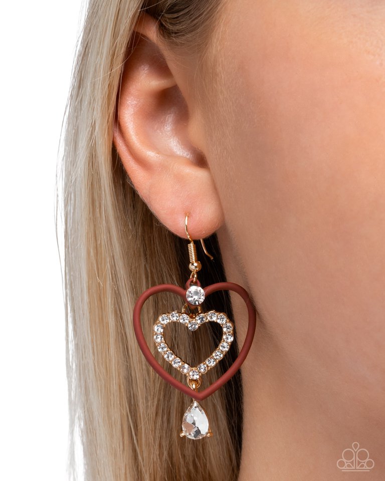 Soft and Sweet - Red - Paparazzi Earring Image