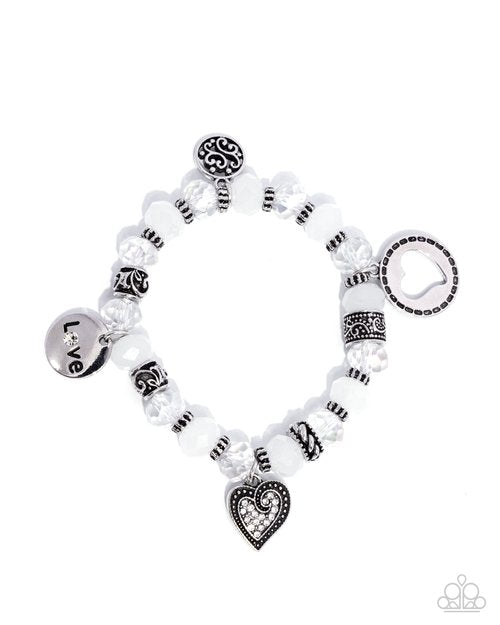 Filigree Finesse - White - Paparazzi Bracelet Image