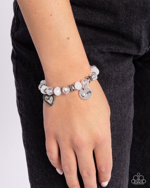 Filigree Finesse - White - Paparazzi Bracelet Image